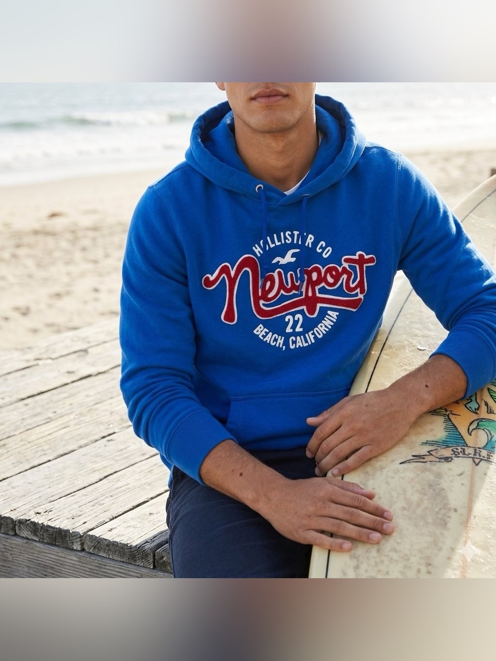 Hollister Newport Beach California Pullover Hoodie XL Blue
